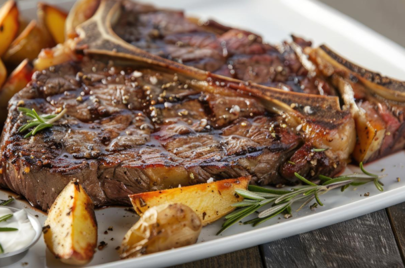 T-Bone na Chapa com Batata Rústica na Airfryer